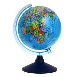 Интерактивный глобус Земли политический рельефный с подсветкой 210мм от батареек