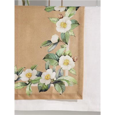 Дорожка на стол Этель Camellia 40×146 см, 100% хлопок, саржа 190 г/м², бежевая