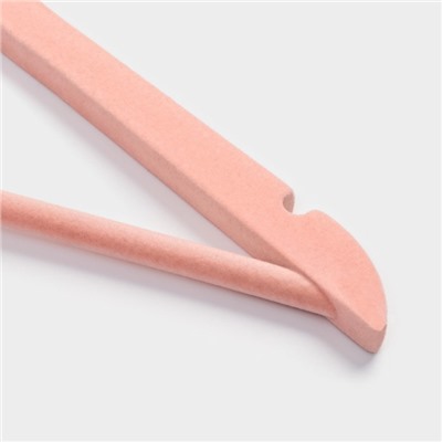 Плечики - вешалки для одежды LaDо́m Rose Gold, 44.5×1.2×23 см, 2 шт., с перекладиной, покрытие вельвет, широкие плечики, розовые
