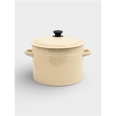 УЦЕНКА Кастрюля эмалированная, 9 л, d=26.5 см, с крышкой, цилиндрическая, слоновая, кости