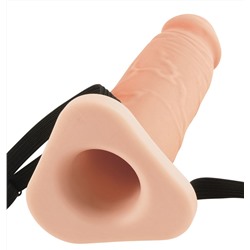 Телесный реалистичный фаллоимитатор с полостью Silicone Hollow Extension - 20 см.