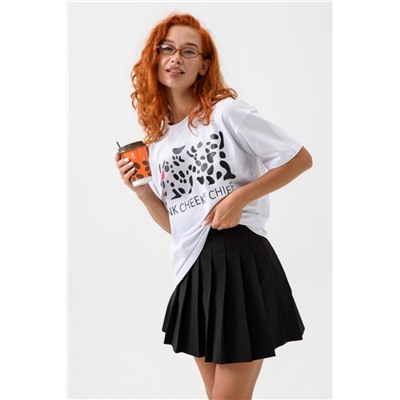 8506/1 Футболка женская оверсайз (Леопард_белый)