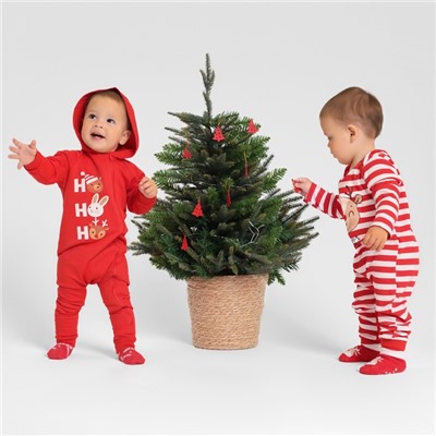 Комбинезон детский с капюшоном «Крошка Я. Новогодние зверята», рост 68-74 см, красный