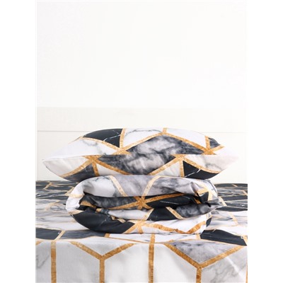 Постельное бельё 1.5-спальное «Экономь и Я», микрофибра 60 г/м², чёрное, белое