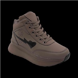 Кроссовки на меху В939-7 коричневые п/п