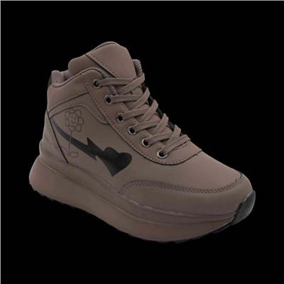 Кроссовки на меху В939-7 коричневые п/п