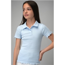 Блузка-поло в рубчик для девочки Happyfox