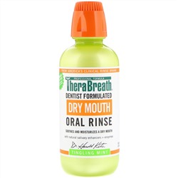 TheraBreath, Ополаскиватель от сухости во рту, покалывание мяты, 473 мл (16 fl oz)