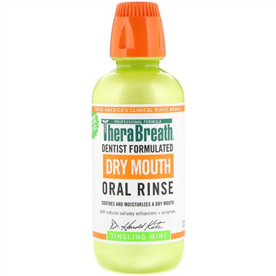 TheraBreath, Ополаскиватель от сухости во рту, покалывание мяты, 473 мл (16 fl oz)