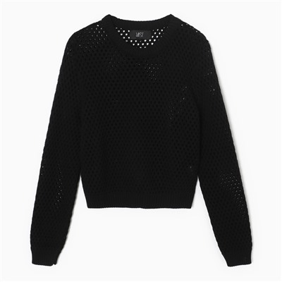 Джемпер сетка женский MIST Knitwear, размер 44-46, чёрный