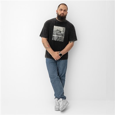 Футболка мужская MIST «Город» из вареного хлопка, черный, р-р M