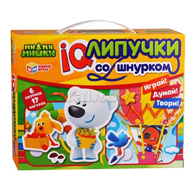 IQ-липучки со шнурком "Лесная поляна. Воздушный шар. Ми-ми-мишки"