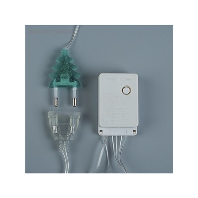 Гирлянда «Бахрома» 2.4×0.9 м с насадками «Ёлки», IP20, прозрачная нить, 138 LED, свечение мульти, 8 режимов, 220 В