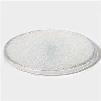 Блюдо сервировочное «Нуук», d=32 см, с бортиком, стекло, прозрачное