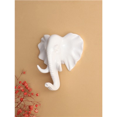 Декор настенный с вешалкой TAKE IT EASY «Слон», панно, 11×10.5 см, белый