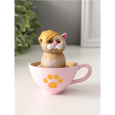 Фигурка «Котик в чашке», 10×9×7.5 см