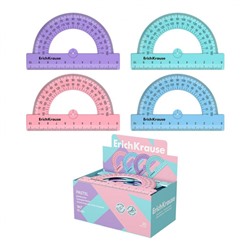 Транспортир 180 градусов 10 см пластиковый Pastel ассорти из 4 цветов 57900 ErichKrause