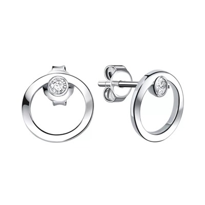 Серьги из серебра куб.циркон., Л-11924