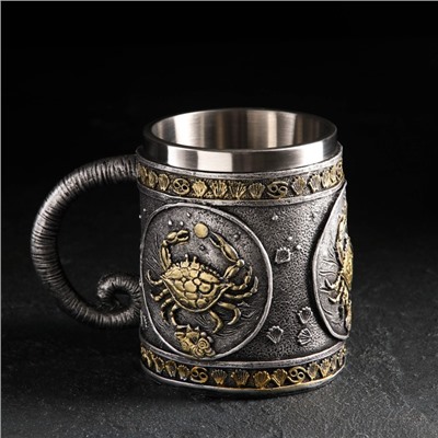 Кружка из нержавеющей стали «Рак», 400 мл, цвет серебристый