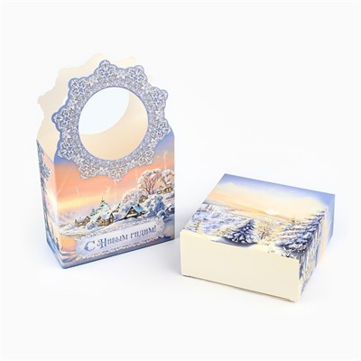 Коробка новогодняя складная «Зимняя сказка» 12×21×5 см