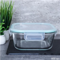 Контейнер квадратный крышка с клапаном 800 мл стекло / BXW-800ZFTQ /уп 36/