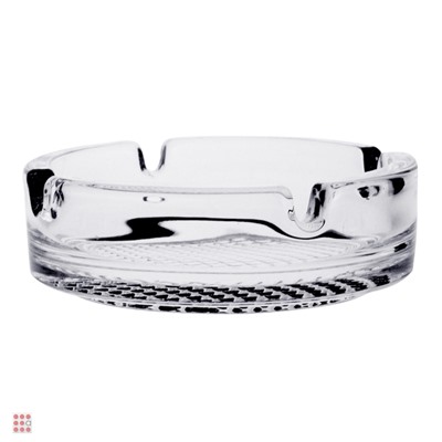 Пепельница круглая с рельефный дном D-10,6см H-3,4см, стекло