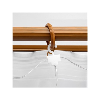 Гирлянда «Занавес» 2.8×3 м роса на крючках, IP20, серебристая нить, 300 LED, свечение белое, мерцание, USB