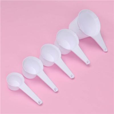 Набор мерных ложек Доляна, 11 шт.: 30/60/80/125/250 мл, 0.6/1.2/2.5/5/7.5/15 мл, пластик, белый