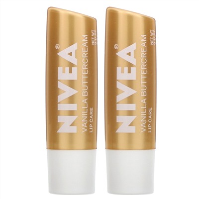 Nivea, Lip Care, Vanilla Buttercream, 2 Pack, 0.17 oz (4.8 g) Each
