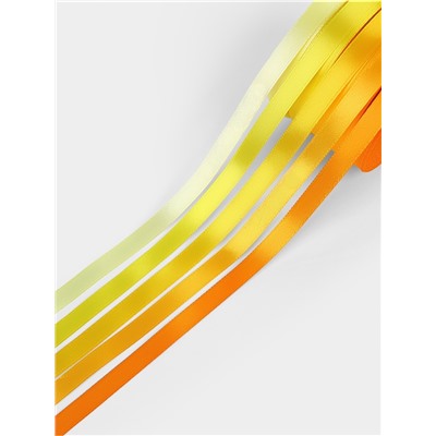 Набор атласных лент, 5 шт., 10 мм, 23±1 м, жёлтый, оранжевый