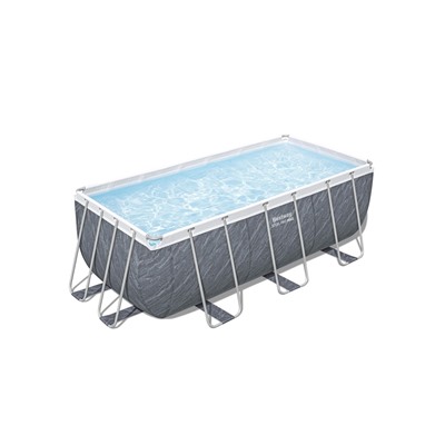 Бассейн каркасный Power Steel, 412×201×122 см, фильтр-насос, лестница, прямоугольный, 56722 Bestway