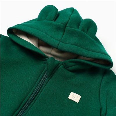 Комбинезон с капюшоном «Крошка Я» Oranges, рост 62-68, зелёный