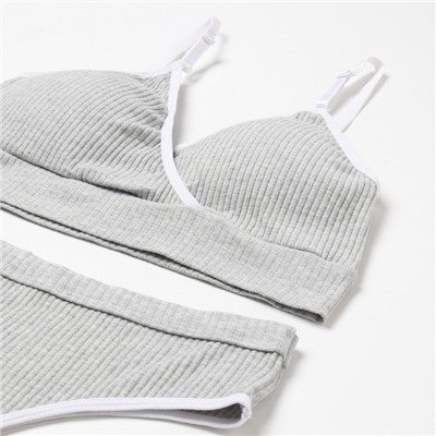 Комплект нижнего белья женский (топ, трусы) Collorista, серый, размер 44-46