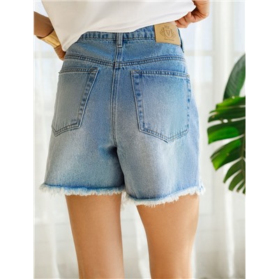 Шорты из эластичного денима