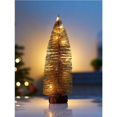 Фигура светодиодная «Ёлка золотистая» 30 см, 20 LED, от батареек AG13×3, свечение тёплое белое
