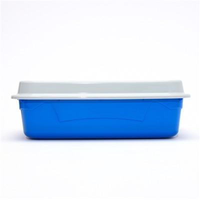 Туалет с бортом и сеткой, 45×34×15 см, синий/серый