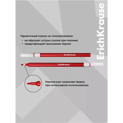 Фломастеры 6 цветов ErichKrause «light», в футляре с европодвесом