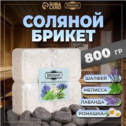 Соляной брикет набор 4 шт. "Лаванда, шалфей, мелисса, ромашка" по 200 г