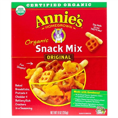 Annie's Homegrown, Органическая закусочная смесь, 9 унц. (255 г)