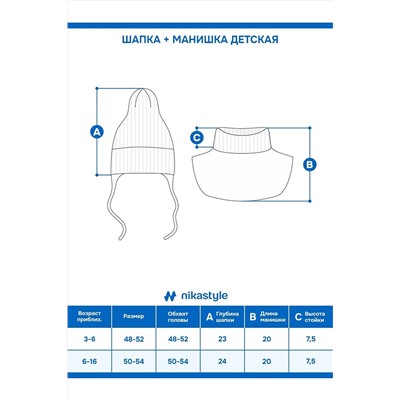 Комплект (Шапка+Манишка) NIKASTYLE, 1125473