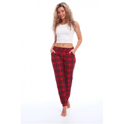 Брюки пижамные женские в клетку (Красный-синий)