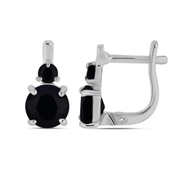 Серьги, сапфир корунд, Пиллон