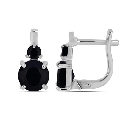 Серьги, сапфир корунд, Пиллон