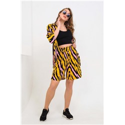 Костюм штапель рубашка _ шорты 1252 (Желто-сиреневый)