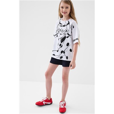 Комплект трикотажный для девочек: фуфайка (футболка), шорты PLAYTODAY, 1241358