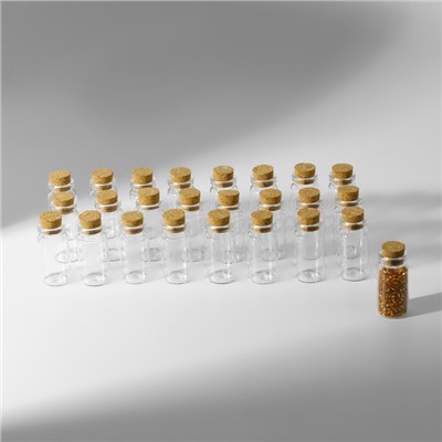 Набор баночек для хранения бисера, d=2×4 см, 25 шт., в контейнере, 11×11×5 см