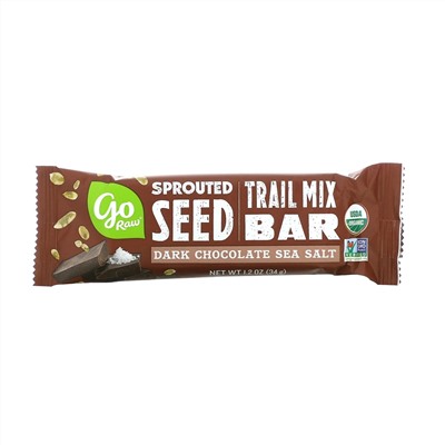 Go Raw, Sprouted Seed Trail Mix Bar, Dark Chocolate Sea Salt, 12 Bars, 1.2 oz(34 g) Each