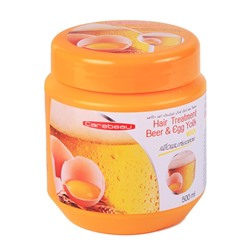 Восстанавливающая маска для волос ПИВО И ЯИЧНЫЙ ЖЕЛТОК Carebeau Hair Treatment Papaya & Egg Yolk, 500 мл. Таиланд