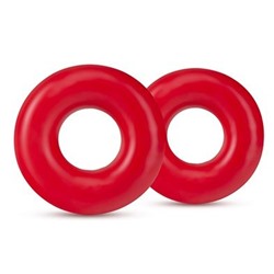 Набор из 2 красных эрекционных колец DONUT RINGS OVERSIZED