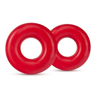 Набор из 2 красных эрекционных колец DONUT RINGS OVERSIZED